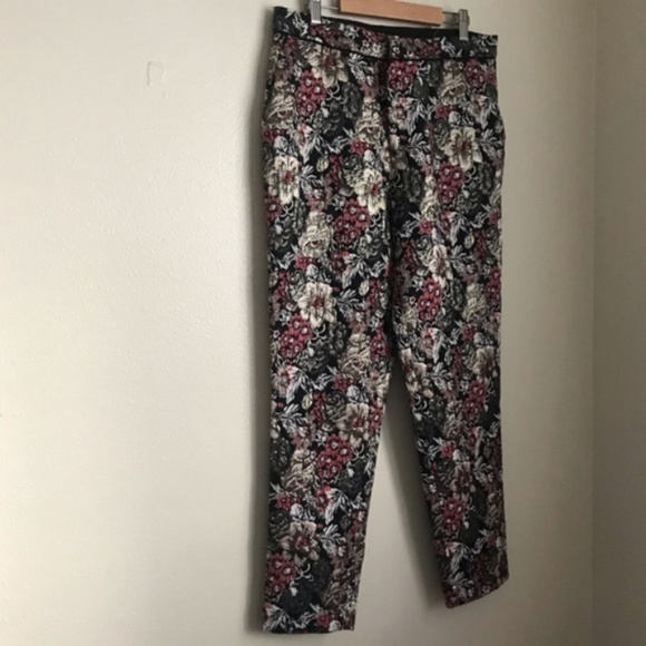 New Anthropologie Maeve Black Jacquard Pants Sz 8 - Picture 5 of 8